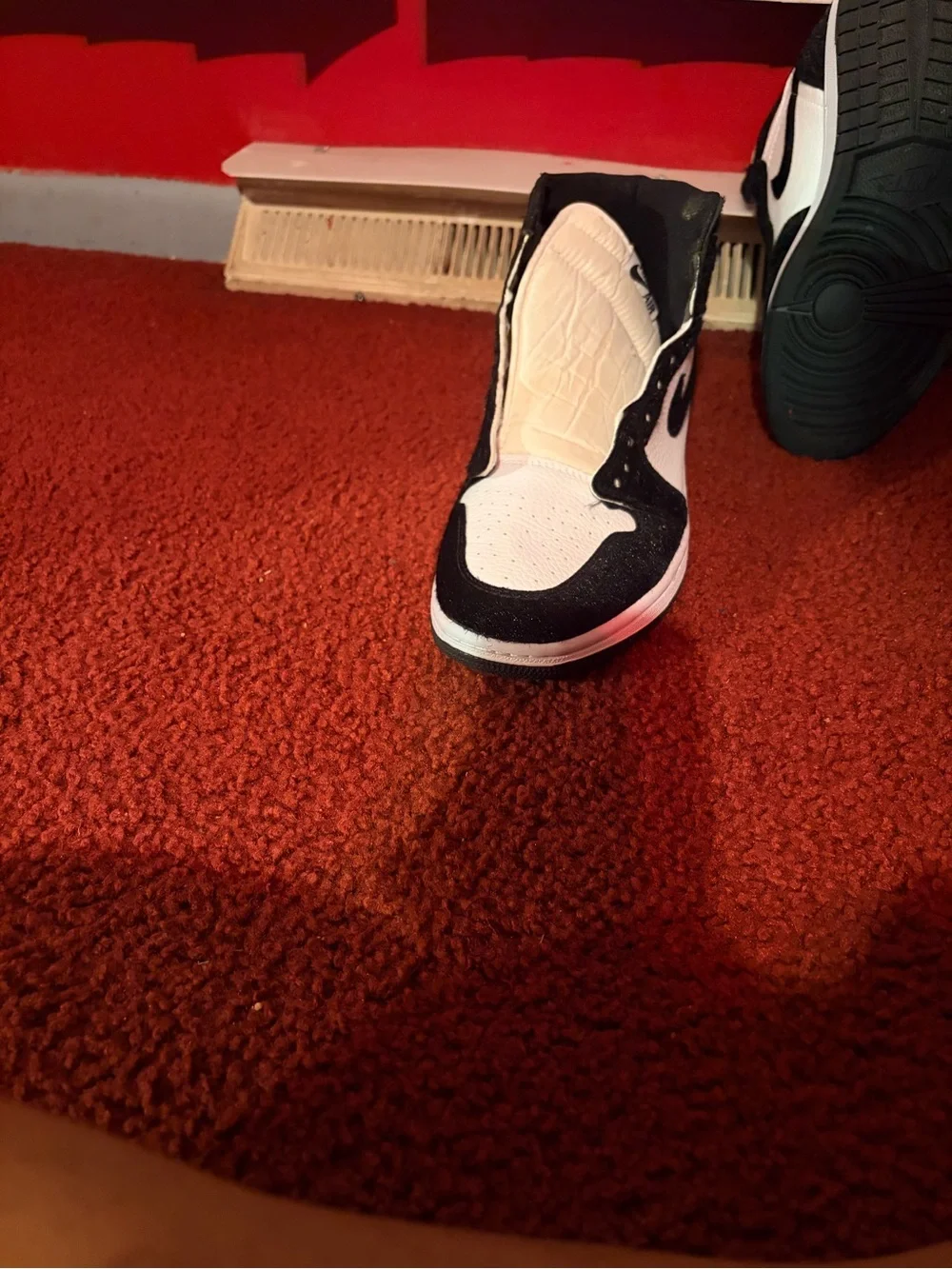 SEND OFFER Jordan Men’s/Boy’s Black and White High-Twist Panda Pony Hair Sneaker